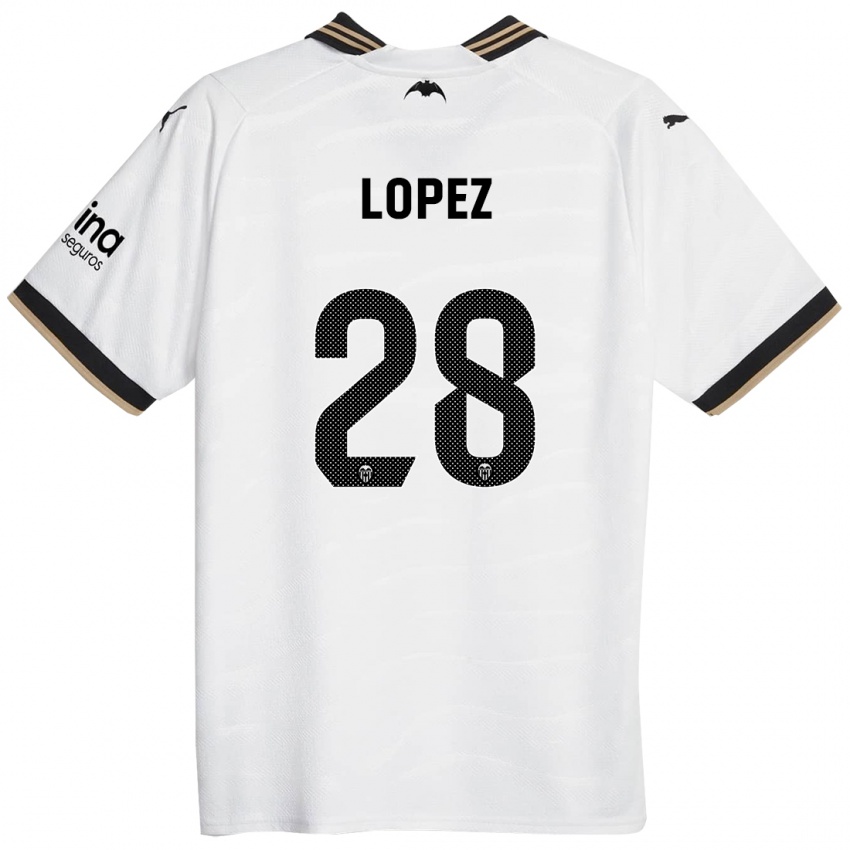 Niño Camiseta Saray Lopez #28 Blanco 1ª Equipación 2023/24 La Camisa Perú