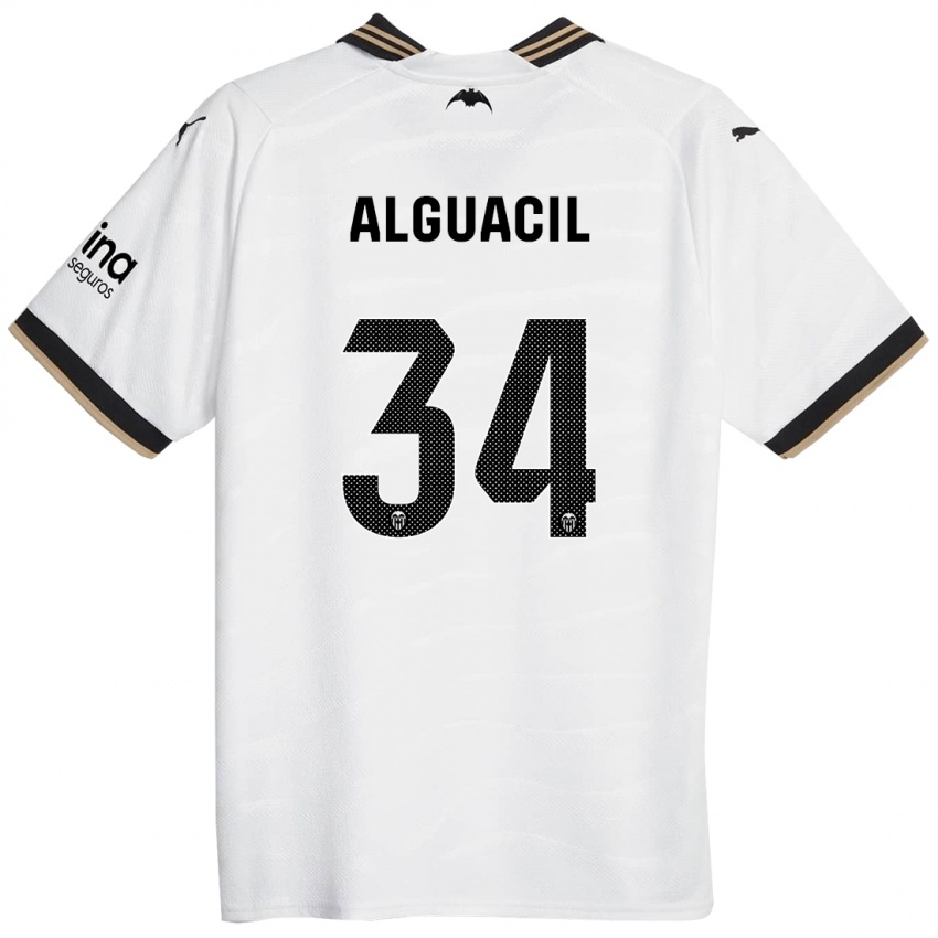 Niño Camiseta Ainhoa Alguacil #34 Blanco 1ª Equipación 2023/24 La Camisa Perú