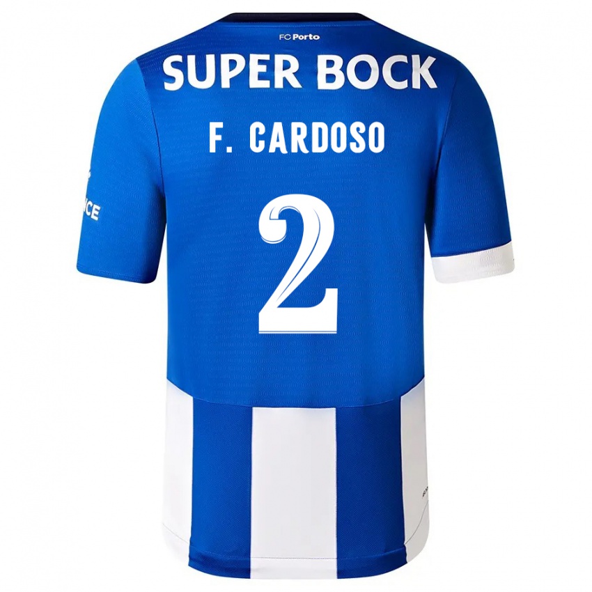 Niño Camiseta Fabio Cardoso #2 Azul Blanco 1ª Equipación 2023/24 La Camisa Perú