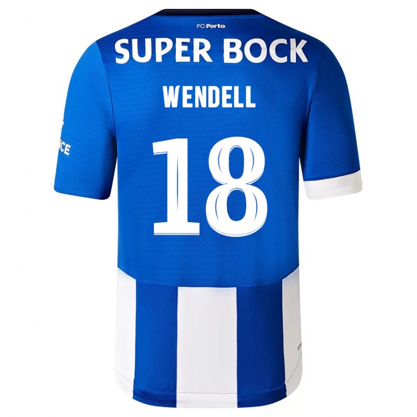 Niño Camiseta Wendell #18 Azul Blanco 1ª Equipación 2023/24 La Camisa Perú