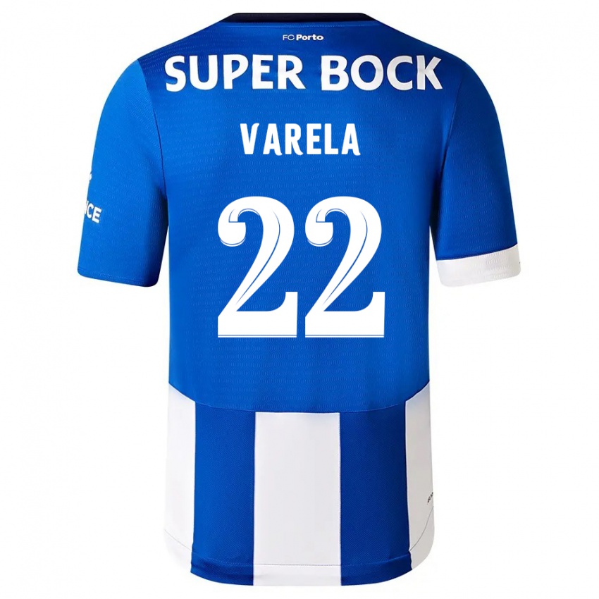 Niño Camiseta Alan Varela #22 Azul Blanco 1ª Equipación 2023/24 La Camisa Perú