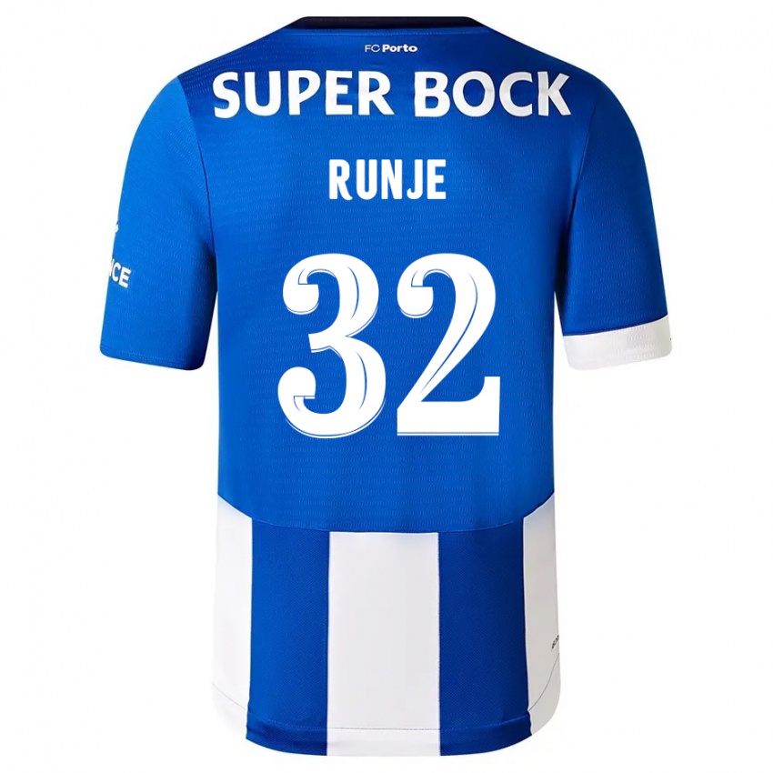 Niño Camiseta Roko Runje #32 Azul Blanco 1ª Equipación 2023/24 La Camisa Perú