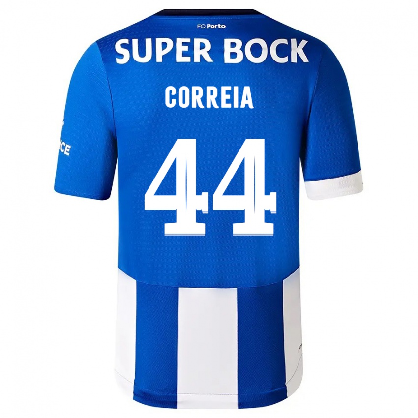 Niño Camiseta Romain Correia #44 Azul Blanco 1ª Equipación 2023/24 La Camisa Perú