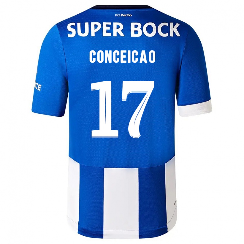 Niño Camiseta Rodrigo Conceicao #17 Azul Blanco 1ª Equipación 2023/24 La Camisa Perú