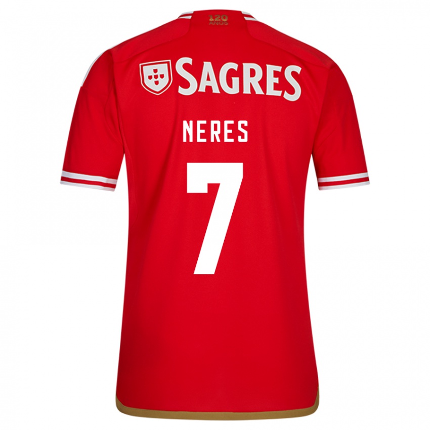 Niño Camiseta David Neres #7 Rojo 1ª Equipación 2023/24 La Camisa Perú