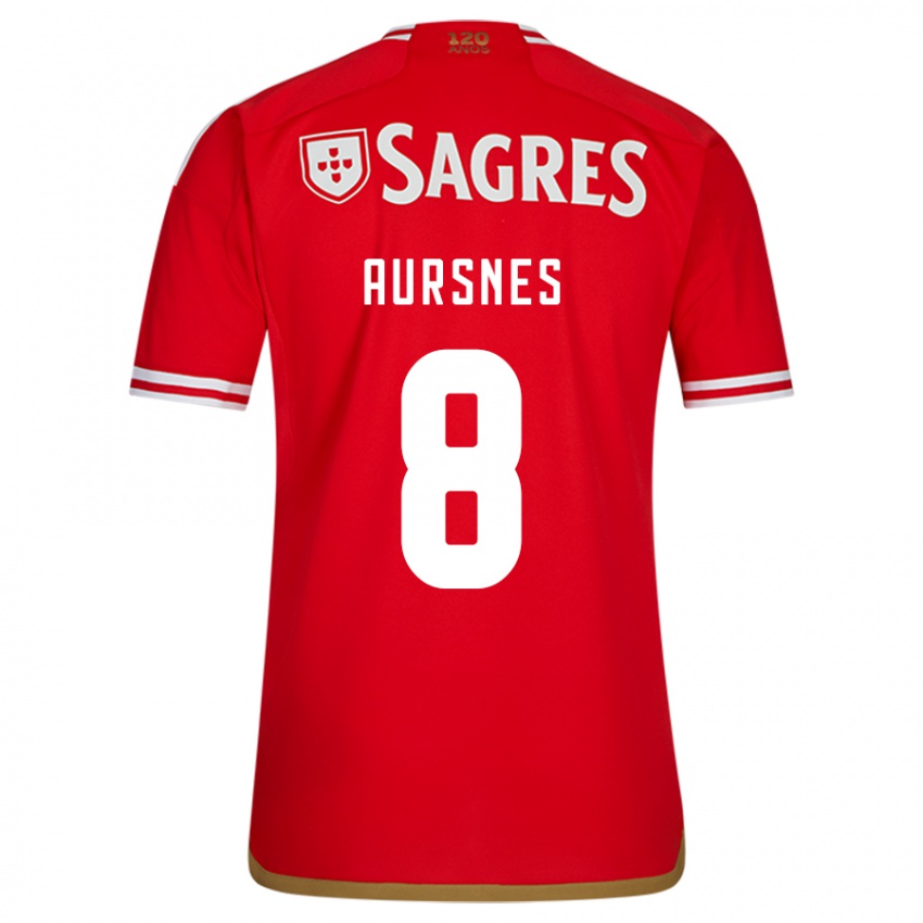 Niño Camiseta Fredrik Aursnes #8 Rojo 1ª Equipación 2023/24 La Camisa Perú