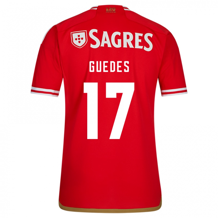 Niño Camiseta Goncalo Guedes #17 Rojo 1ª Equipación 2023/24 La Camisa Perú