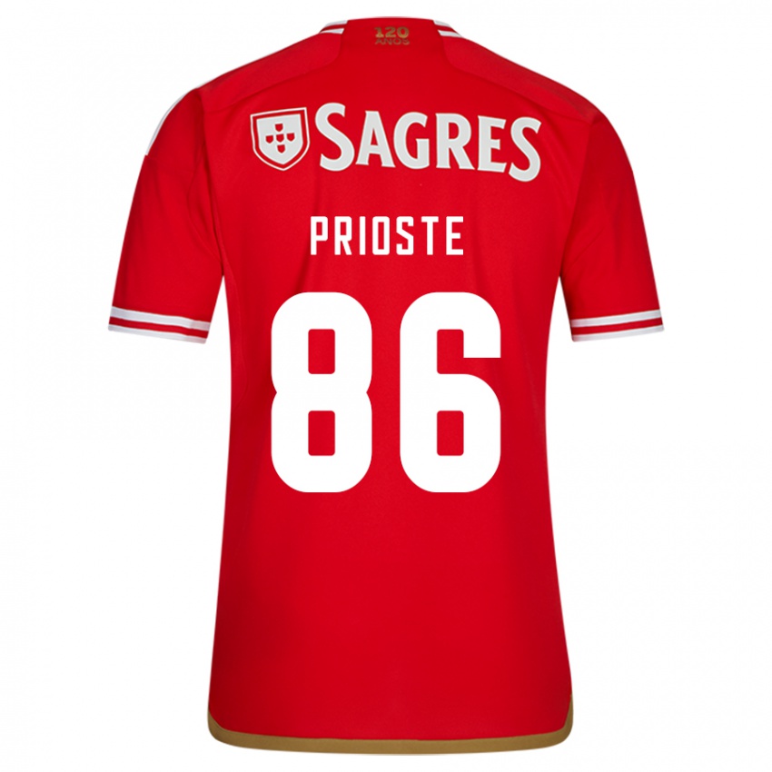 Niño Camiseta Diogo Prioste #86 Rojo 1ª Equipación 2023/24 La Camisa Perú