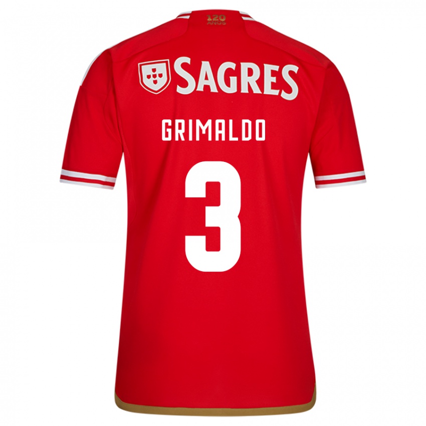 Niño Camiseta Alejandro Grimaldo #3 Rojo 1ª Equipación 2023/24 La Camisa Perú