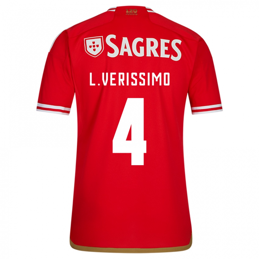 Niño Camiseta Lucas Verissimo #4 Rojo 1ª Equipación 2023/24 La Camisa Perú