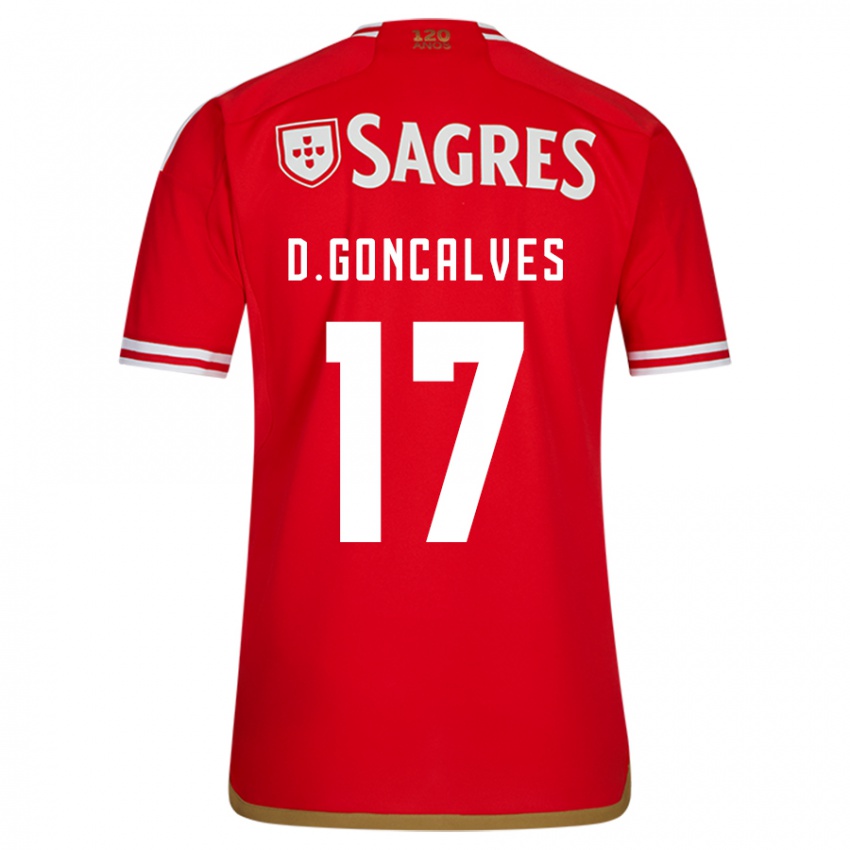 Niño Camiseta Diogo Goncalves #17 Rojo 1ª Equipación 2023/24 La Camisa Perú