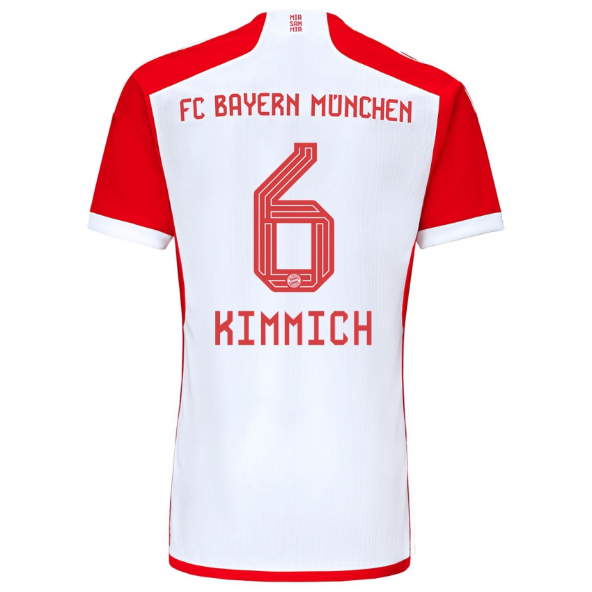 Niño Camiseta Joshua Kimmich #6 Rojo Blanco 1ª Equipación 2023/24 La Camisa Perú