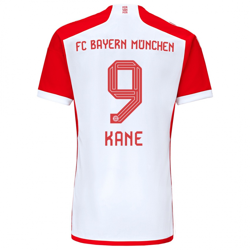 Niño Camiseta Harry Kane #9 Rojo Blanco 1ª Equipación 2023/24 La Camisa Perú