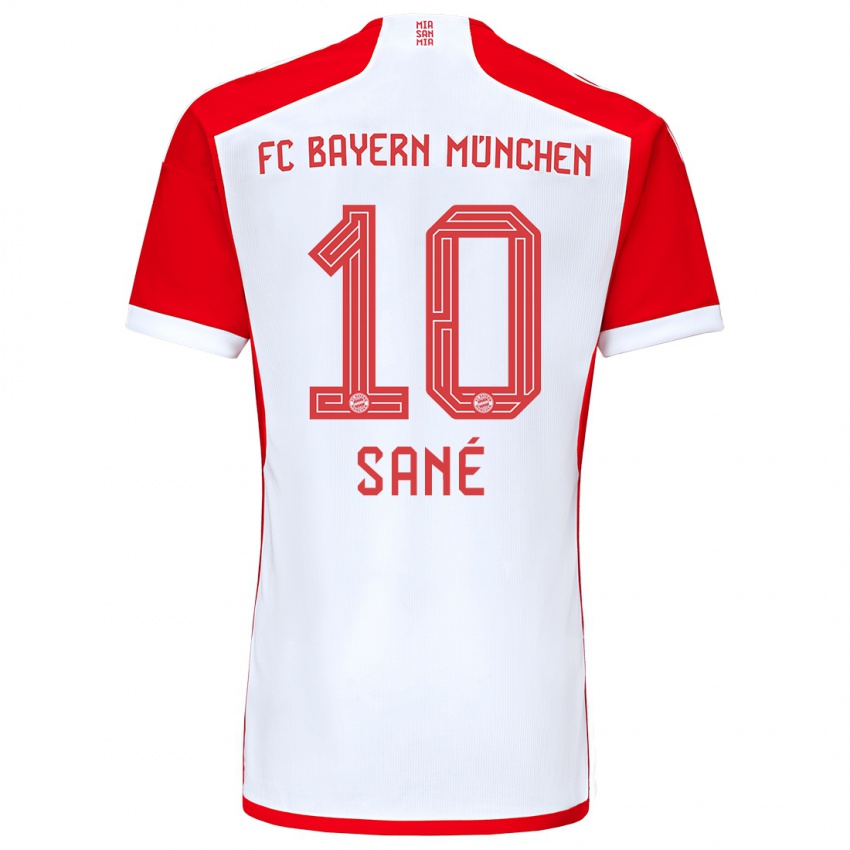 Niño Camiseta Leroy Sane #10 Rojo Blanco 1ª Equipación 2023/24 La Camisa Perú