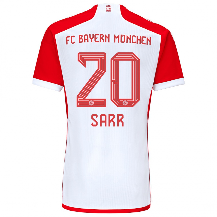 Niño Camiseta Bouna Sarr #20 Rojo Blanco 1ª Equipación 2023/24 La Camisa Perú