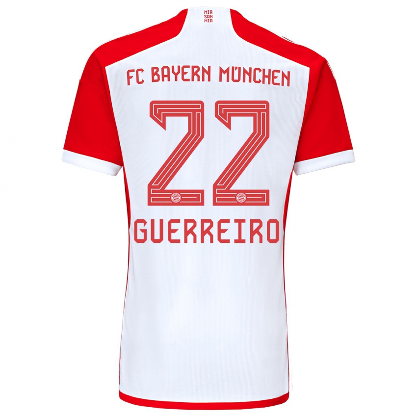 Niño Camiseta Raphael Guerreiro #22 Rojo Blanco 1ª Equipación 2023/24 La Camisa Perú