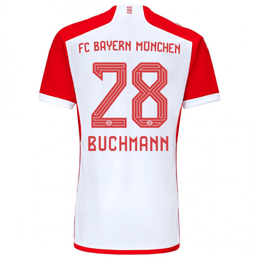 Niño Camiseta Tarek Buchmann #28 Rojo Blanco 1ª Equipación 2023/24 La Camisa Perú