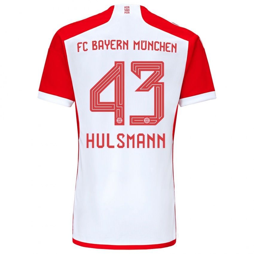 Niño Camiseta Tom Hulsmann #43 Rojo Blanco 1ª Equipación 2023/24 La Camisa Perú