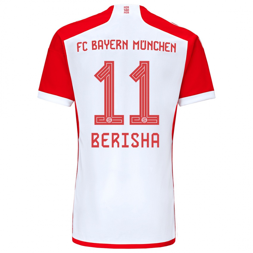 Niño Camiseta Dion Berisha #11 Rojo Blanco 1ª Equipación 2023/24 La Camisa Perú