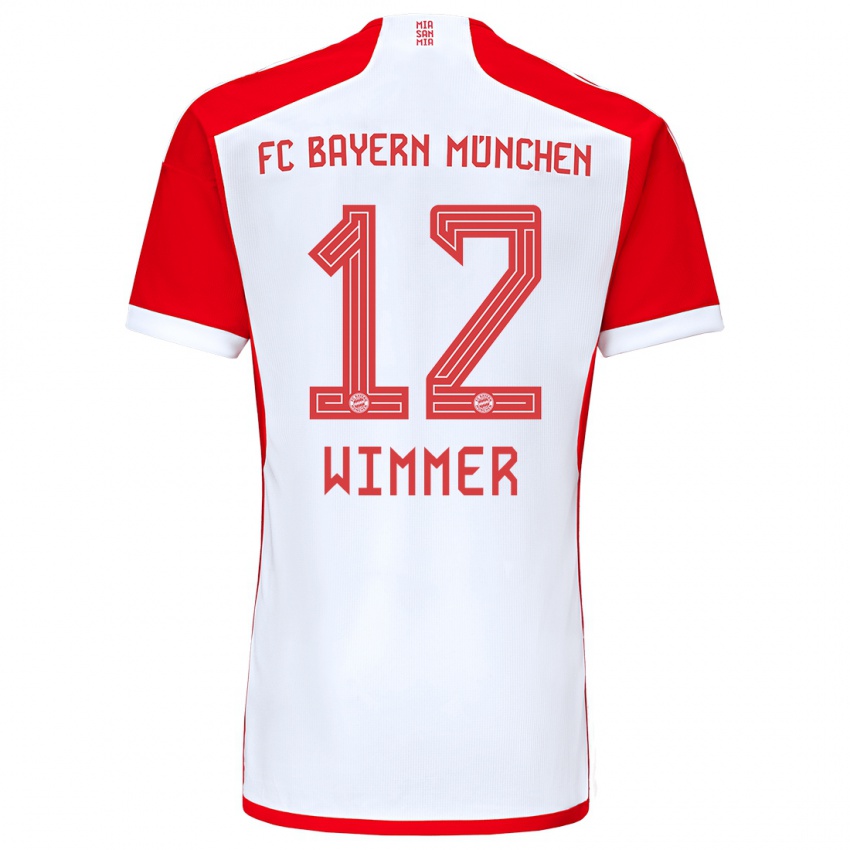 Niño Camiseta Benedikt Wimmer #12 Rojo Blanco 1ª Equipación 2023/24 La Camisa Perú