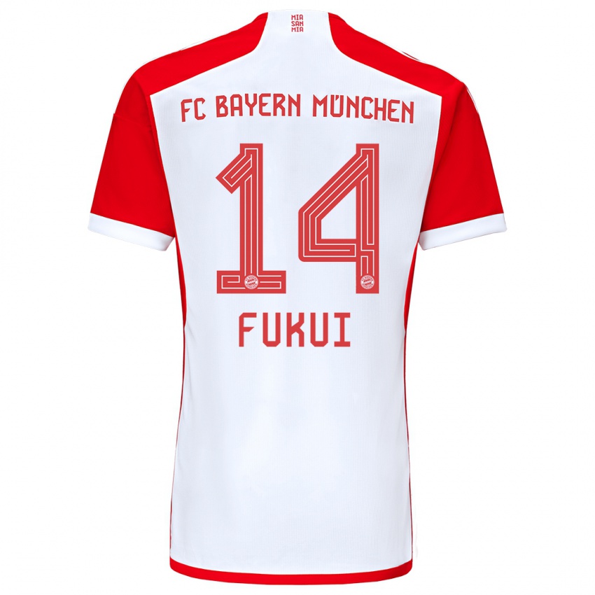 Niño Camiseta Taichi Fukui #14 Rojo Blanco 1ª Equipación 2023/24 La Camisa Perú