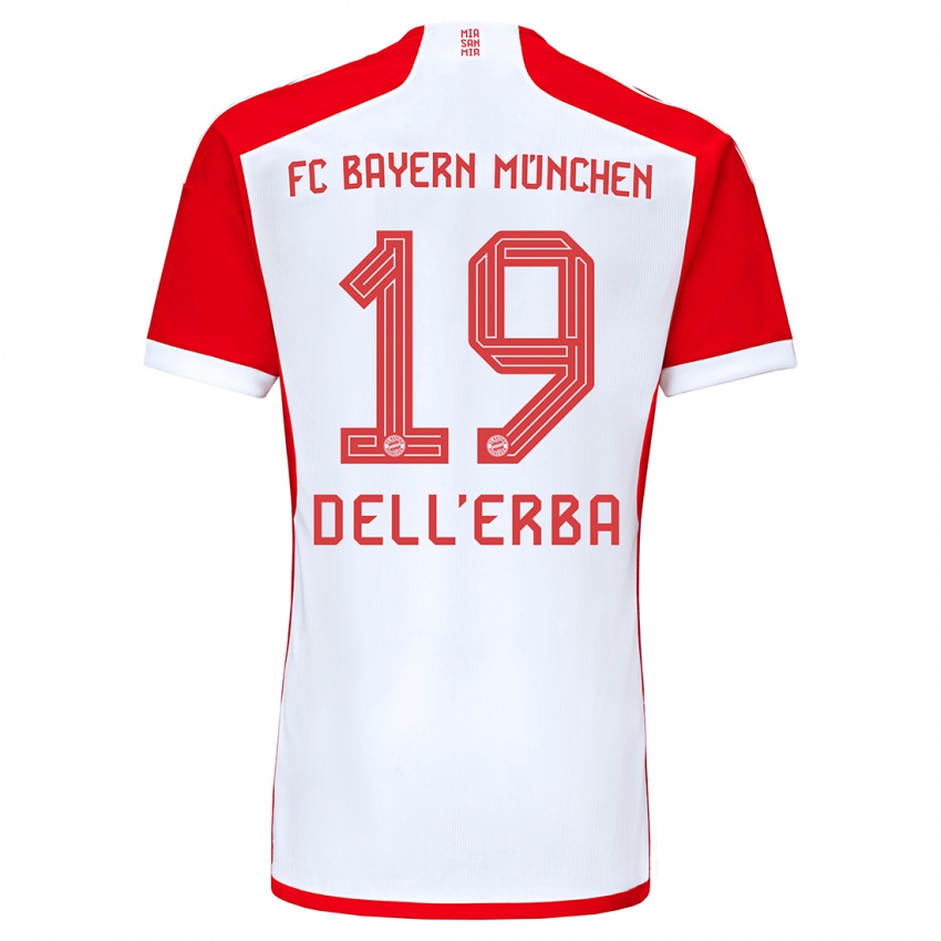 Niño Camiseta Davide Dell'erba #19 Rojo Blanco 1ª Equipación 2023/24 La Camisa Perú