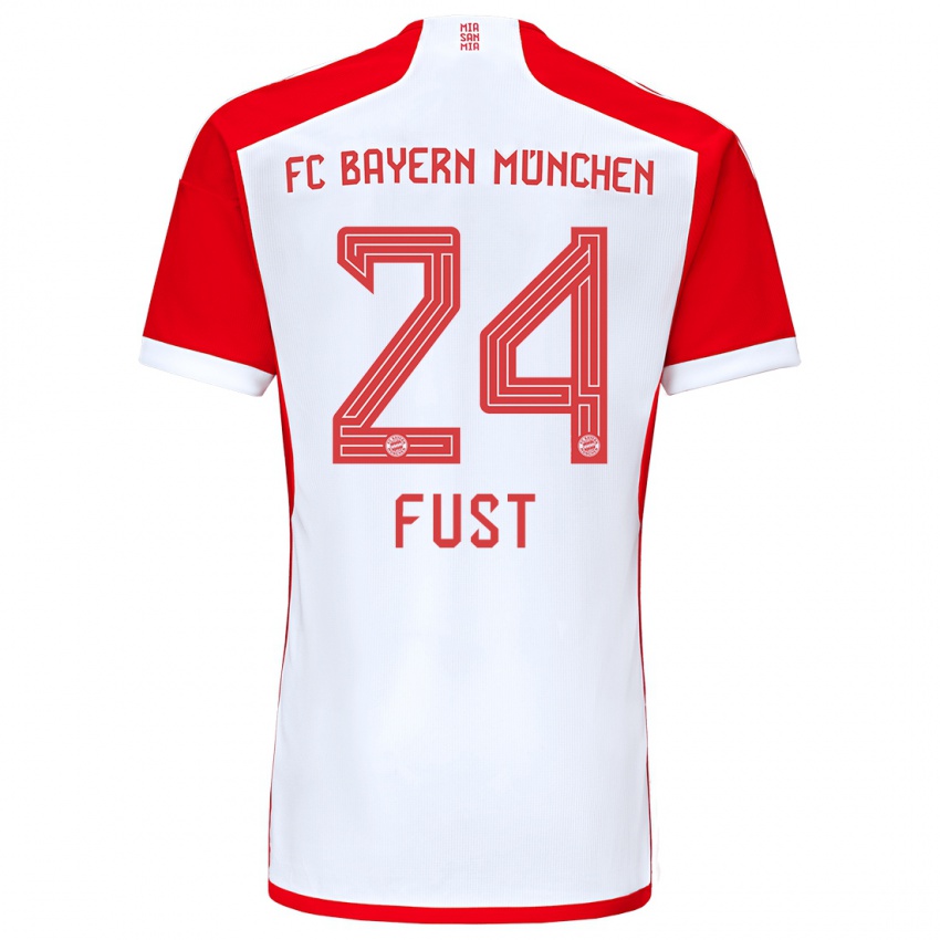 Niño Camiseta Leon Fust #24 Rojo Blanco 1ª Equipación 2023/24 La Camisa Perú