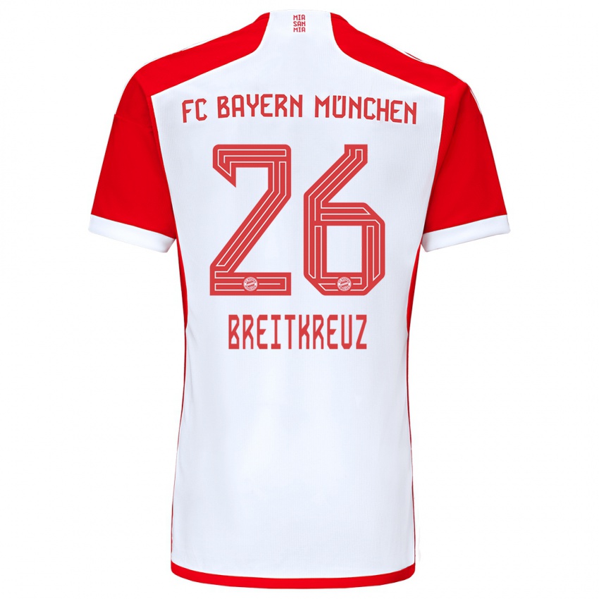 Niño Camiseta Steve Breitkreuz #26 Rojo Blanco 1ª Equipación 2023/24 La Camisa Perú