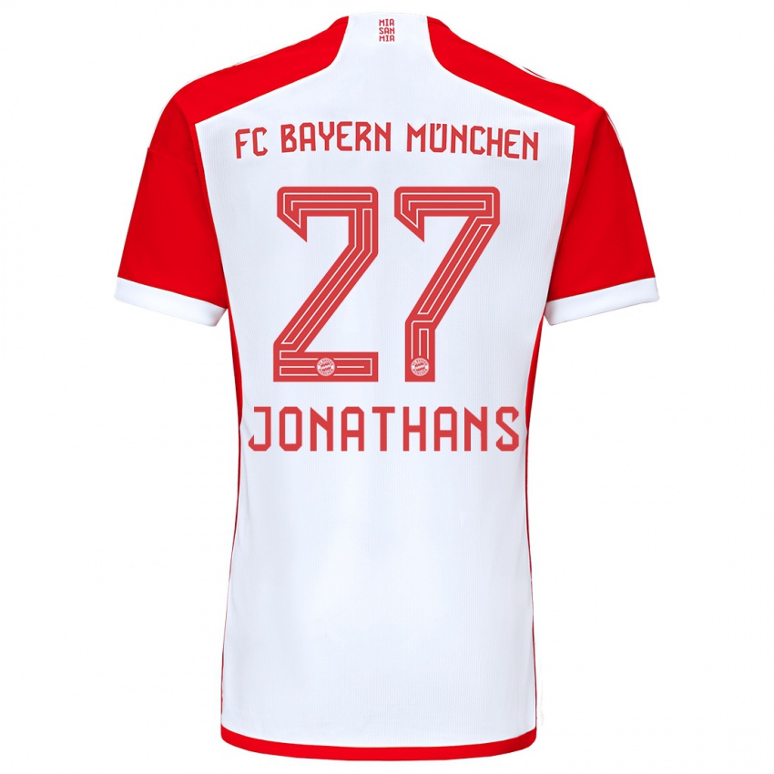 Niño Camiseta David Jonathans #27 Rojo Blanco 1ª Equipación 2023/24 La Camisa Perú