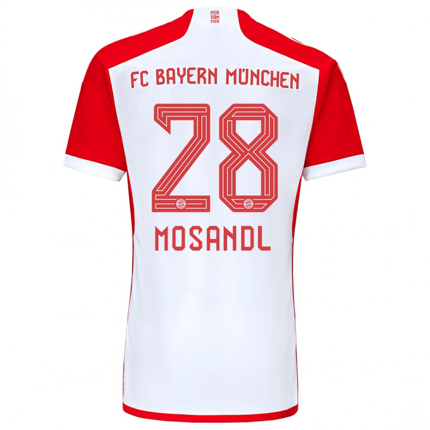 Niño Camiseta Moritz Mosandl #28 Rojo Blanco 1ª Equipación 2023/24 La Camisa Perú