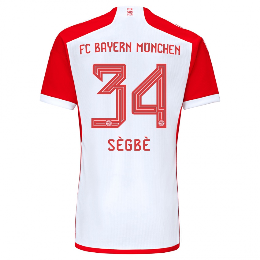 Niño Camiseta Désiré Sègbè #34 Rojo Blanco 1ª Equipación 2023/24 La Camisa Perú