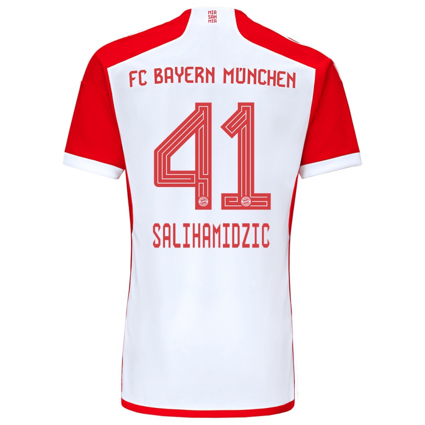 Niño Camiseta Nick Salihamidzic #41 Rojo Blanco 1ª Equipación 2023/24 La Camisa Perú