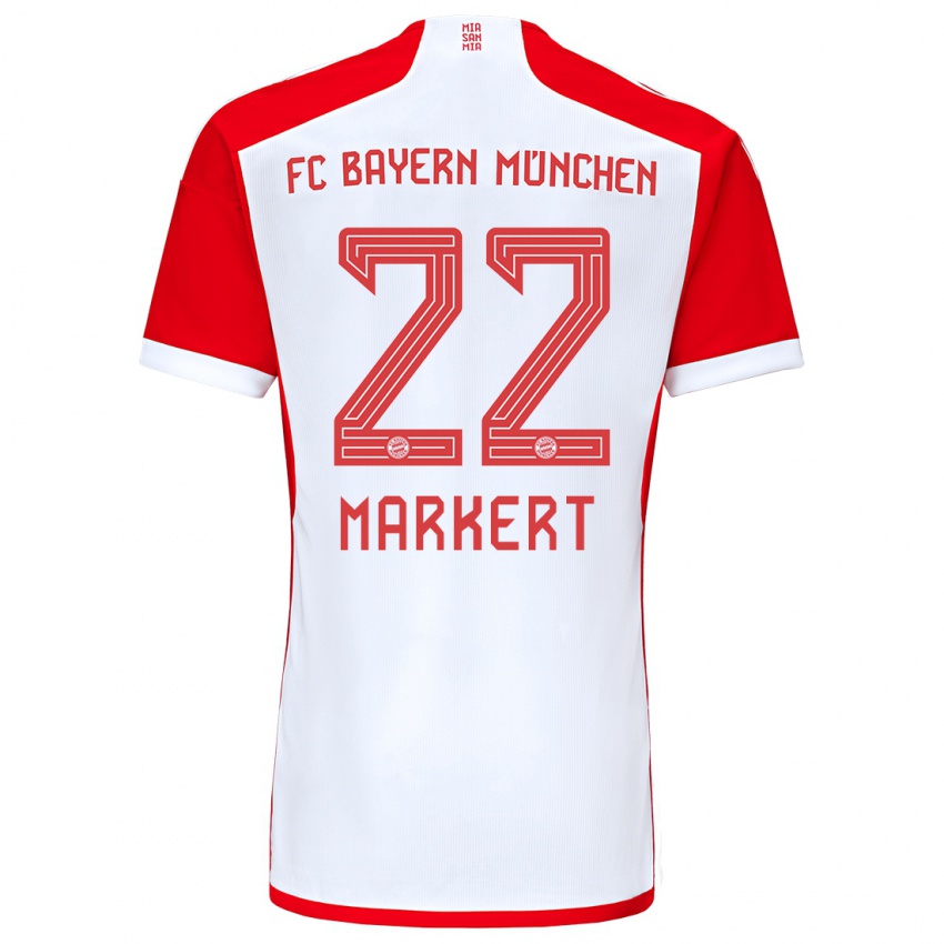 Niño Camiseta Leon Markert #22 Rojo Blanco 1ª Equipación 2023/24 La Camisa Perú