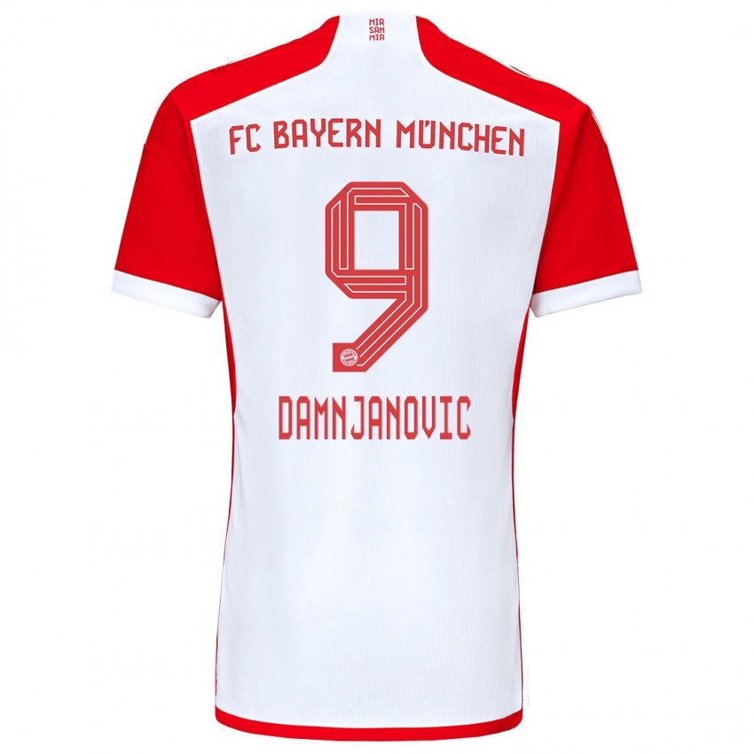 Niño Camiseta Jovana Damnjanovic #9 Rojo Blanco 1ª Equipación 2023/24 La Camisa Perú