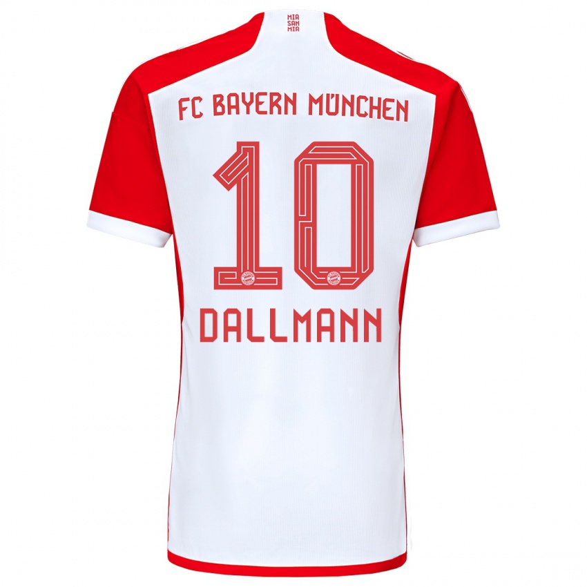 Niño Camiseta Linda Dallmann #10 Rojo Blanco 1ª Equipación 2023/24 La Camisa Perú