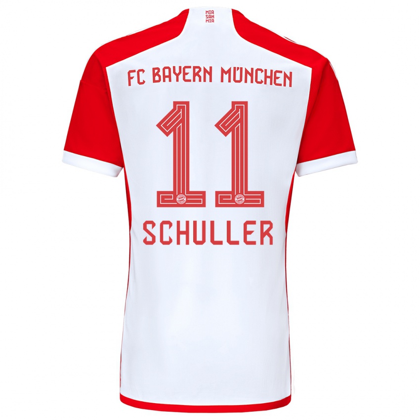 Niño Camiseta Lea Schuller #11 Rojo Blanco 1ª Equipación 2023/24 La Camisa Perú