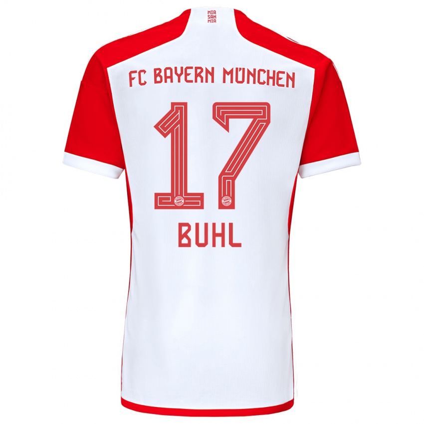 Niño Camiseta Klara Buhl #17 Rojo Blanco 1ª Equipación 2023/24 La Camisa Perú