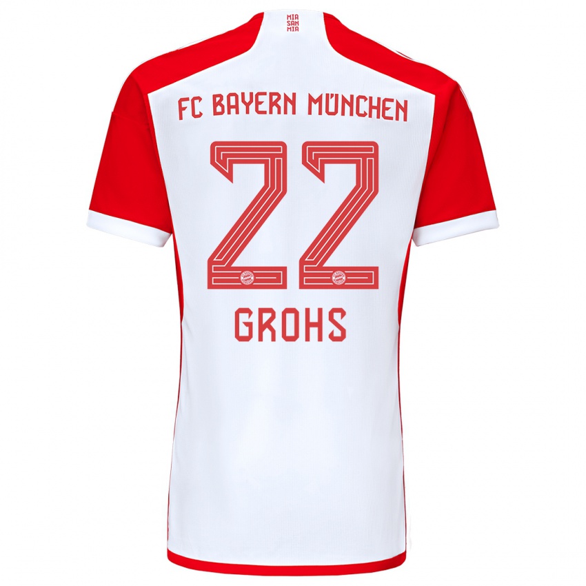 Niño Camiseta Maria Luisa Grohs #22 Rojo Blanco 1ª Equipación 2023/24 La Camisa Perú