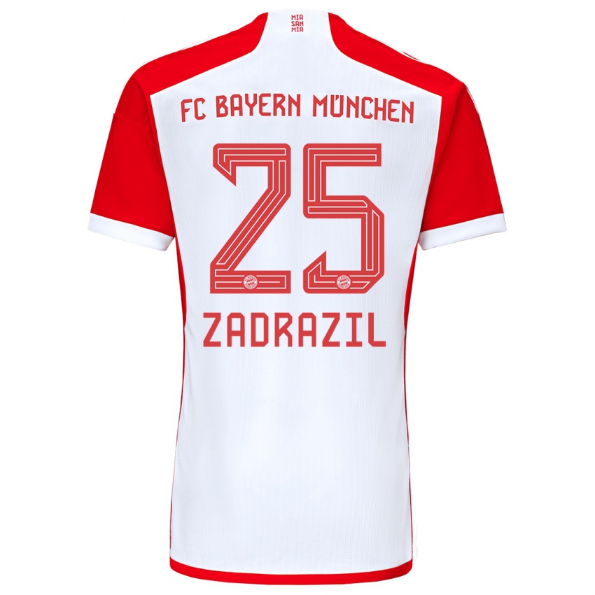 Niño Camiseta Sarah Zadrazil #25 Rojo Blanco 1ª Equipación 2023/24 La Camisa Perú