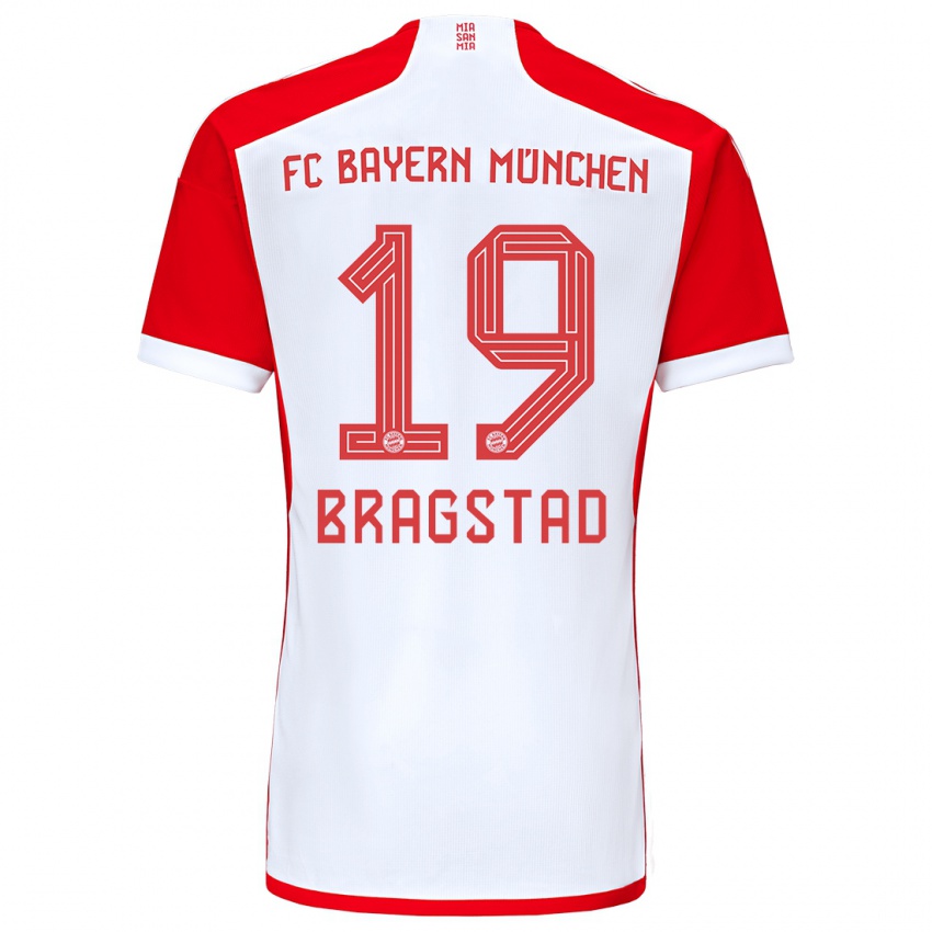 Niño Camiseta Emilie Bragstad #19 Rojo Blanco 1ª Equipación 2023/24 La Camisa Perú