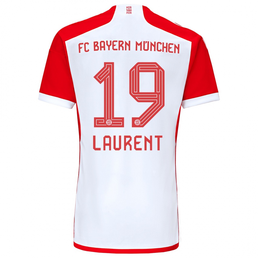 Niño Camiseta Emelyne Laurent #19 Rojo Blanco 1ª Equipación 2023/24 La Camisa Perú