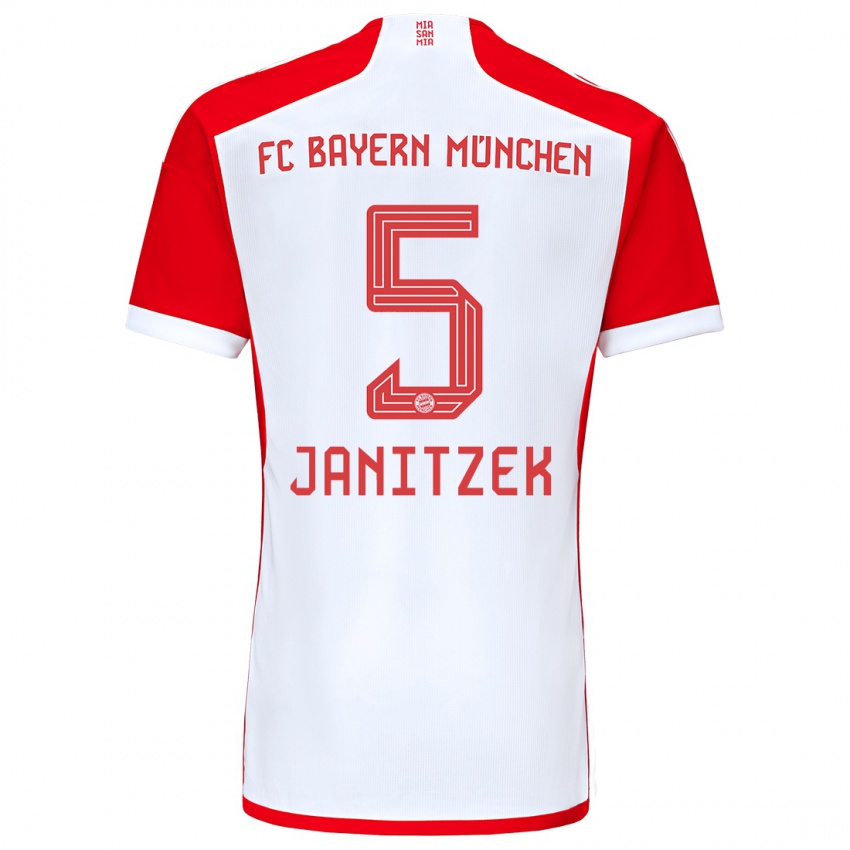 Niño Camiseta Justin Janitzek #5 Rojo Blanco 1ª Equipación 2023/24 La Camisa Perú