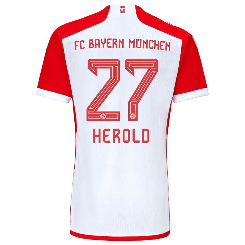 Niño Camiseta David Herold #27 Rojo Blanco 1ª Equipación 2023/24 La Camisa Perú