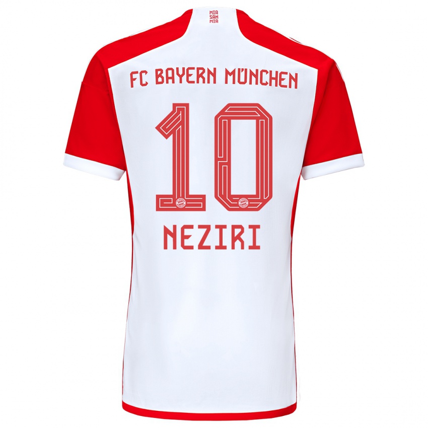 Niño Camiseta Behar Neziri #10 Rojo Blanco 1ª Equipación 2023/24 La Camisa Perú