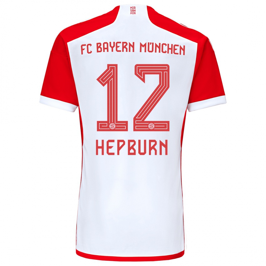 Niño Camiseta Barry Hepburn #12 Rojo Blanco 1ª Equipación 2023/24 La Camisa Perú