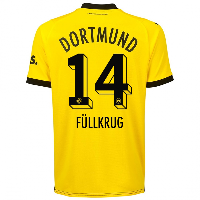 Niño Camiseta Niclas Füllkrug #14 Amarillo 1ª Equipación 2023/24 La Camisa Perú