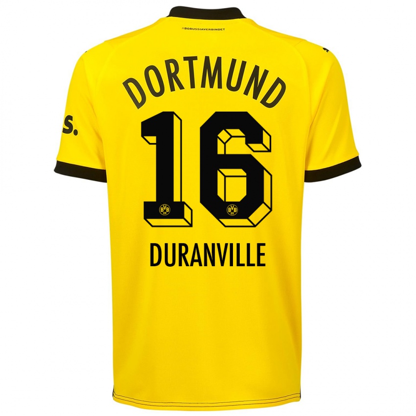 Niño Camiseta Julien Duranville #16 Amarillo 1ª Equipación 2023/24 La Camisa Perú