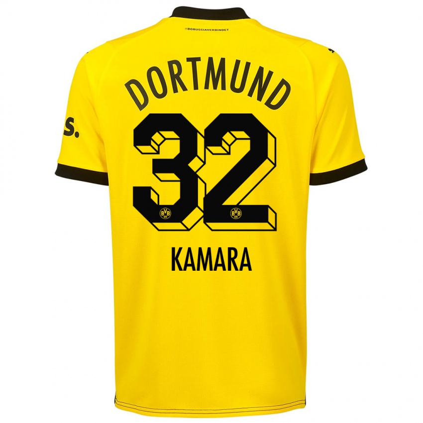 Niño Camiseta Abdoulaye Kamara #32 Amarillo 1ª Equipación 2023/24 La Camisa Perú