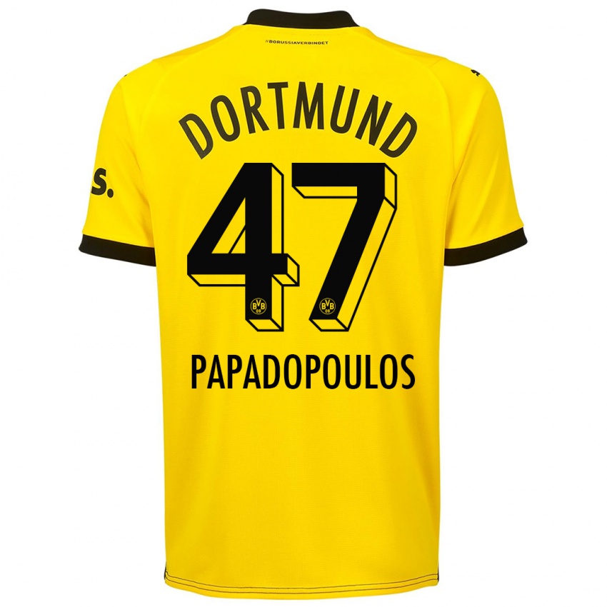 Niño Camiseta Antonios Papadopoulos #47 Amarillo 1ª Equipación 2023/24 La Camisa Perú