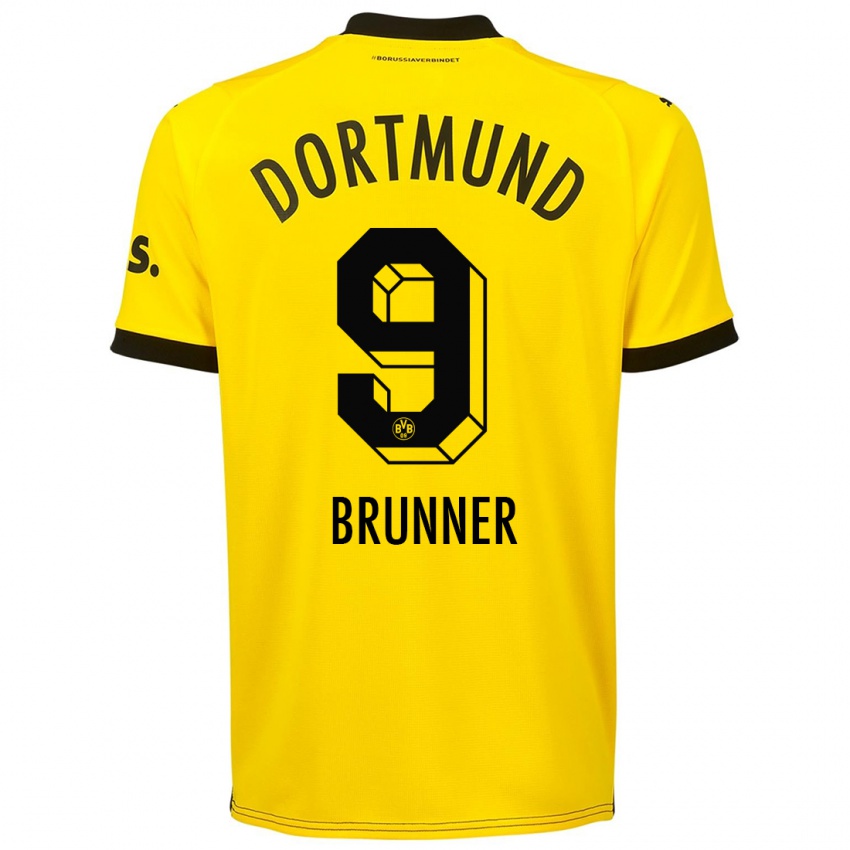 Niño Camiseta Paris Brunner #9 Amarillo 1ª Equipación 2023/24 La Camisa Perú